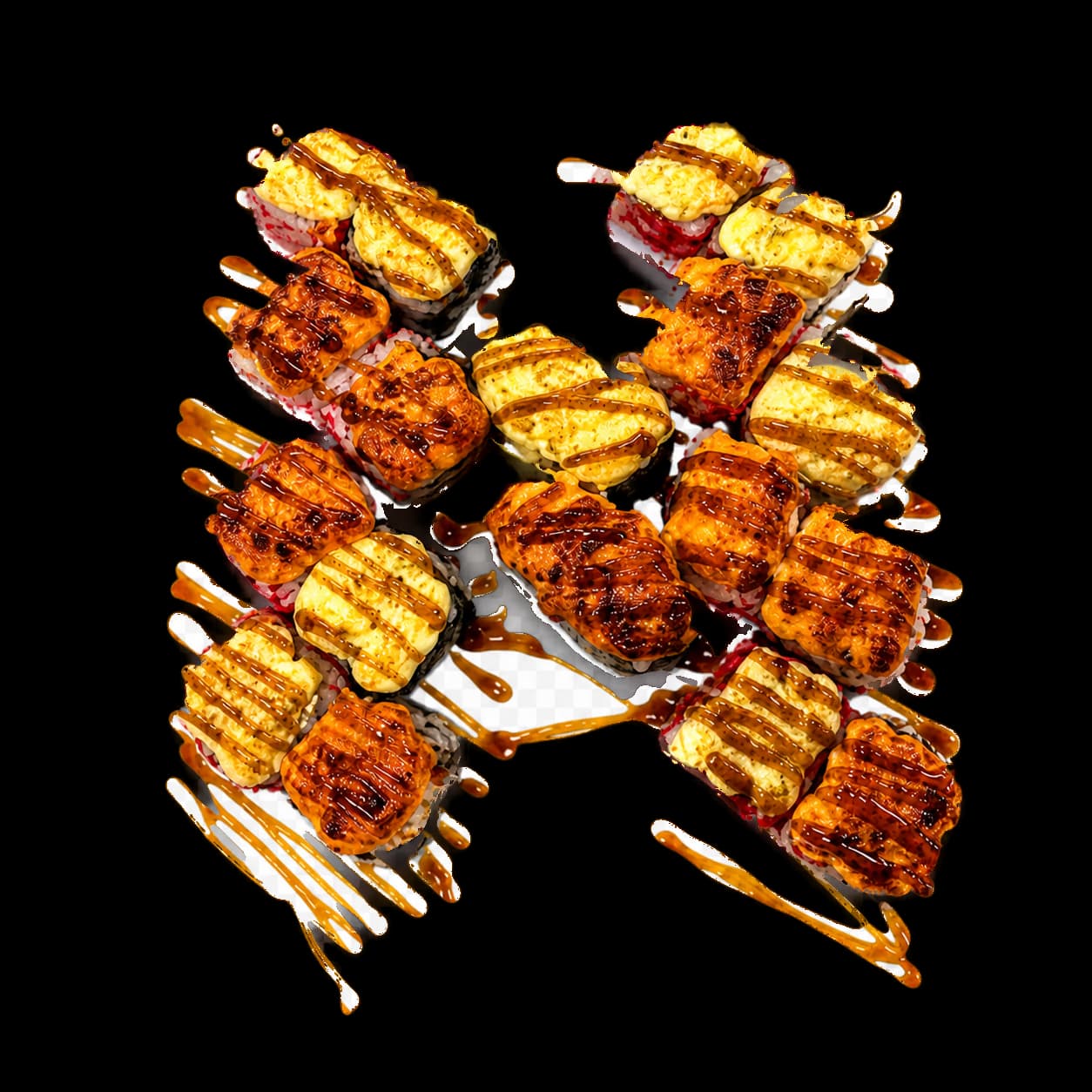 Запеченный сет с роллами
