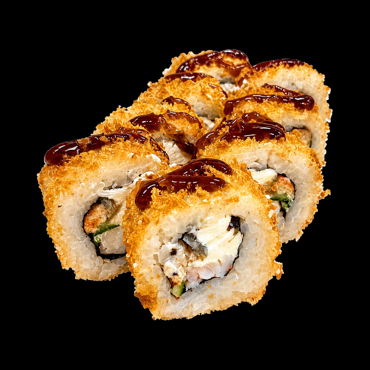 Ролл темпура Унаги кани с угрём и крабовым мясом