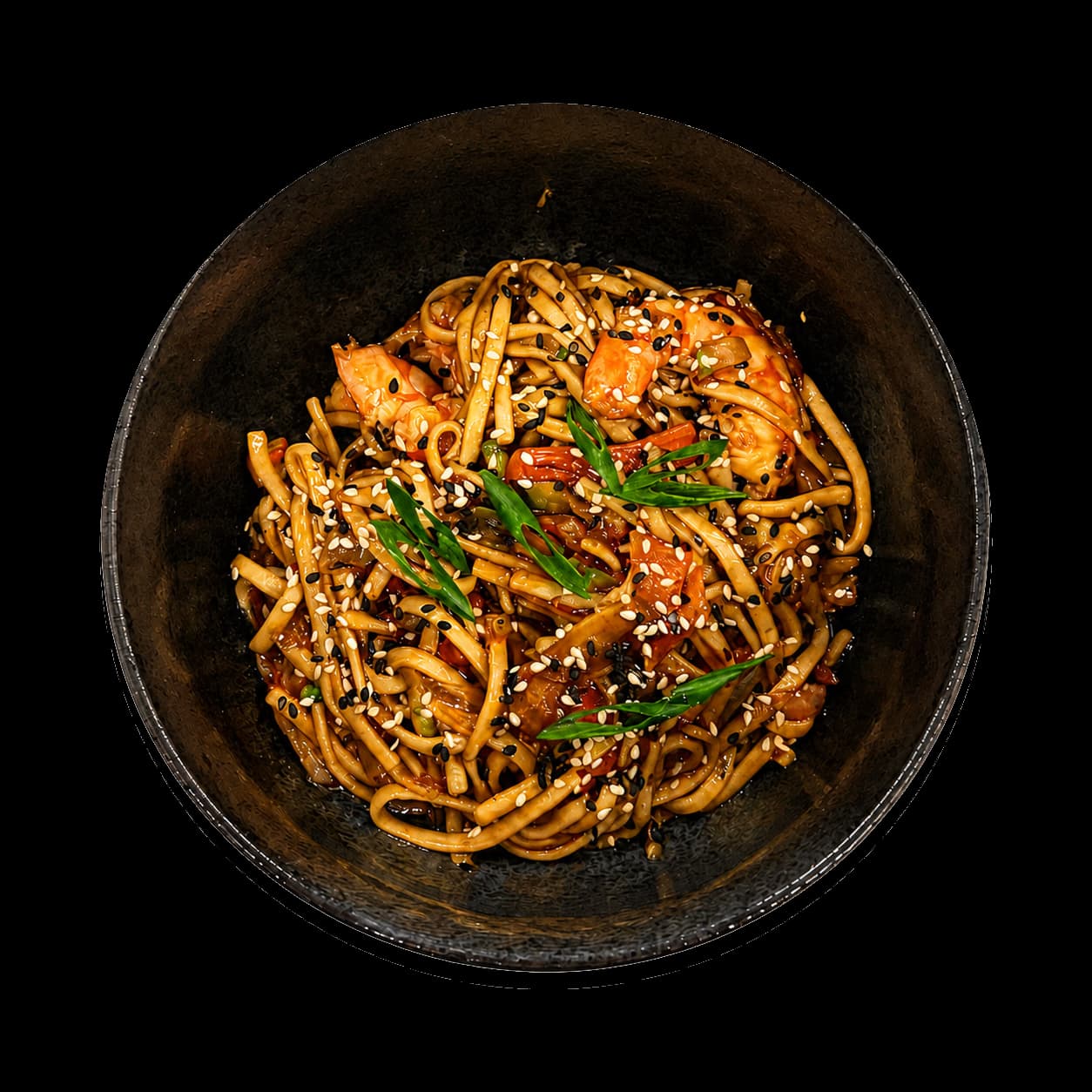 Wok с креветками и овощами